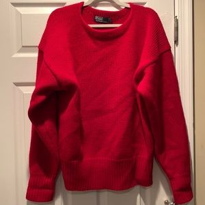 Polo Vintage red 100% wool crew neck sweater